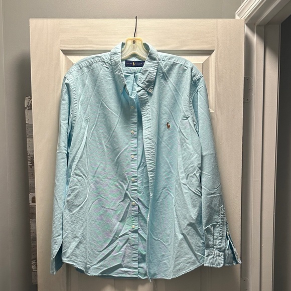 Polo by Ralph Lauren Men's Aqua Button Down Shirt - Picture 1 of 4